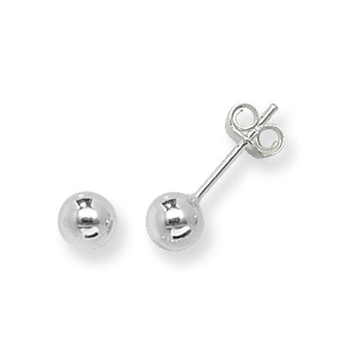 Silver 5 mm Ball Stud Earrings Earrings Treasure House Limited 