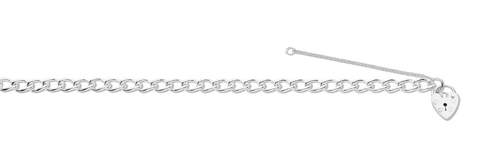 Silver Charm Bracelet with Padlock Bracelets Hanron 