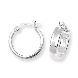 Silver Small Flat Hoops Jewellery Carathea