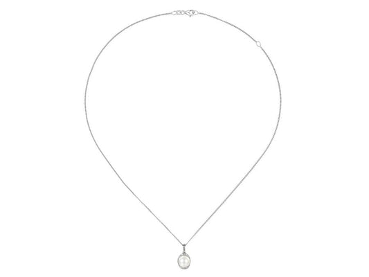 Silver Freshwater Pearl and CZ Pendant AMORE 