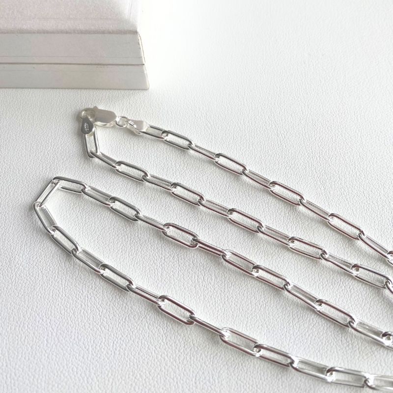 Chunky Paperclip Layering Chain – Satin Sterling Jewellery