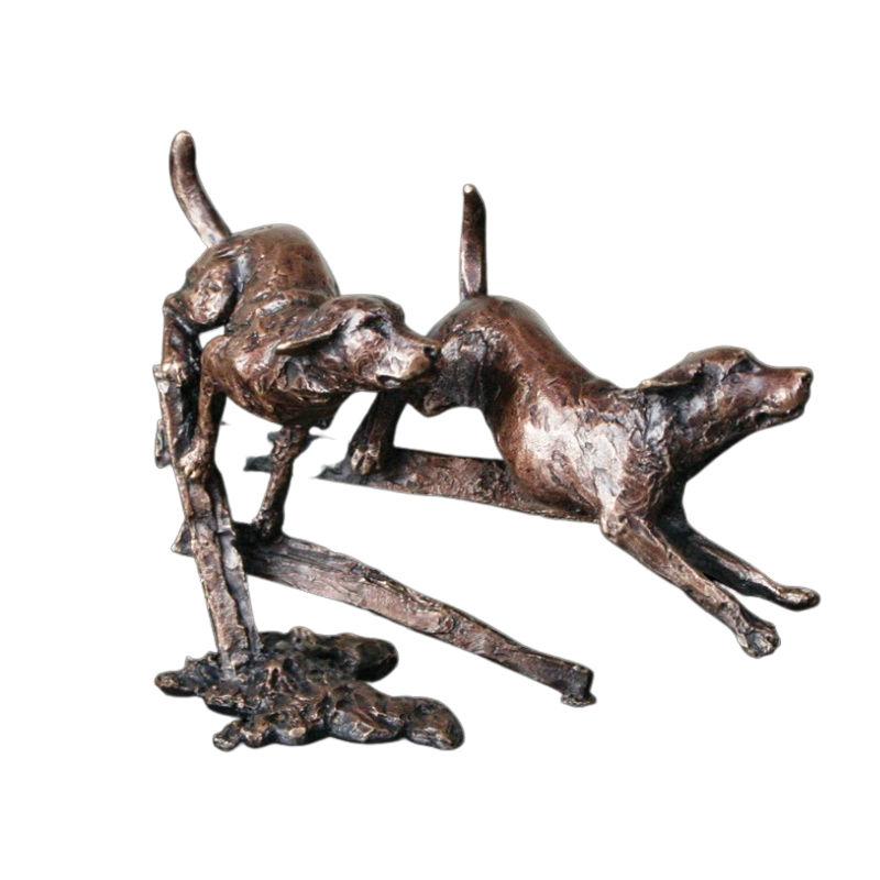 Bronze Labradors Running Gifts Richard Cooper & Co 