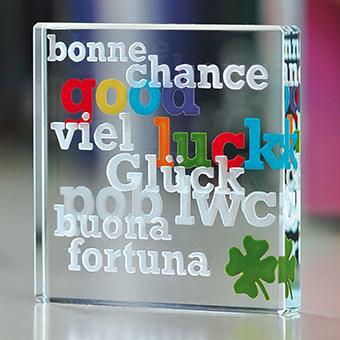Spaceform Good Luck, Languages Miniature Glass Token Gifts Spaceform 