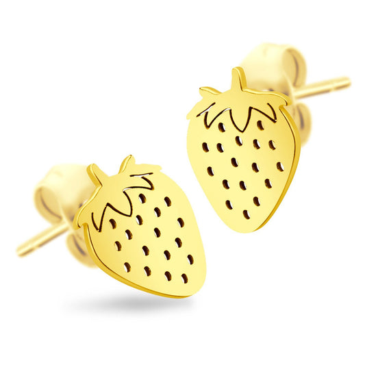 Stainless Steel Strawberry Stud Earrings Earrings Monera 