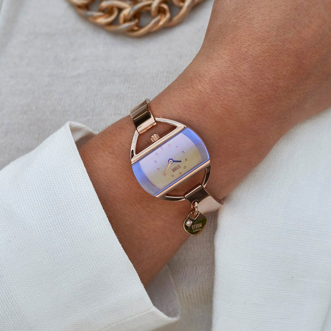 STORM Temptress Charm Ladies Watch in Rose-Gold and Violet Watches Storm London