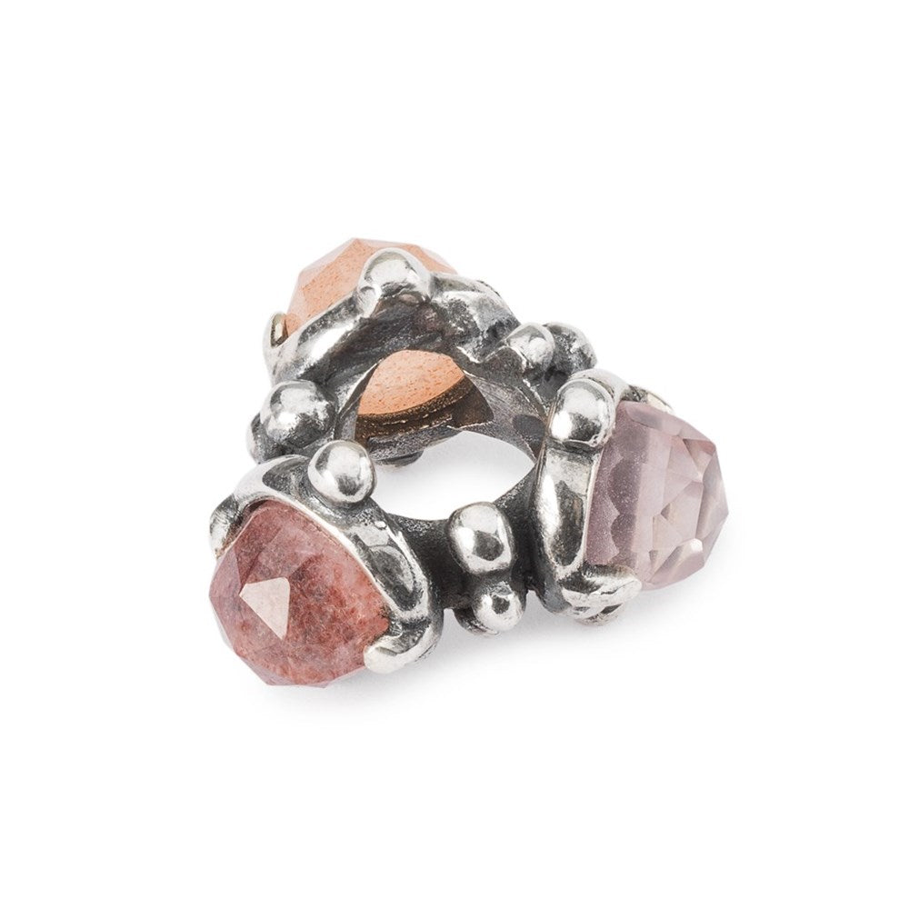 Trollbeads silver bead with three semi-precious gemstones Carathea
