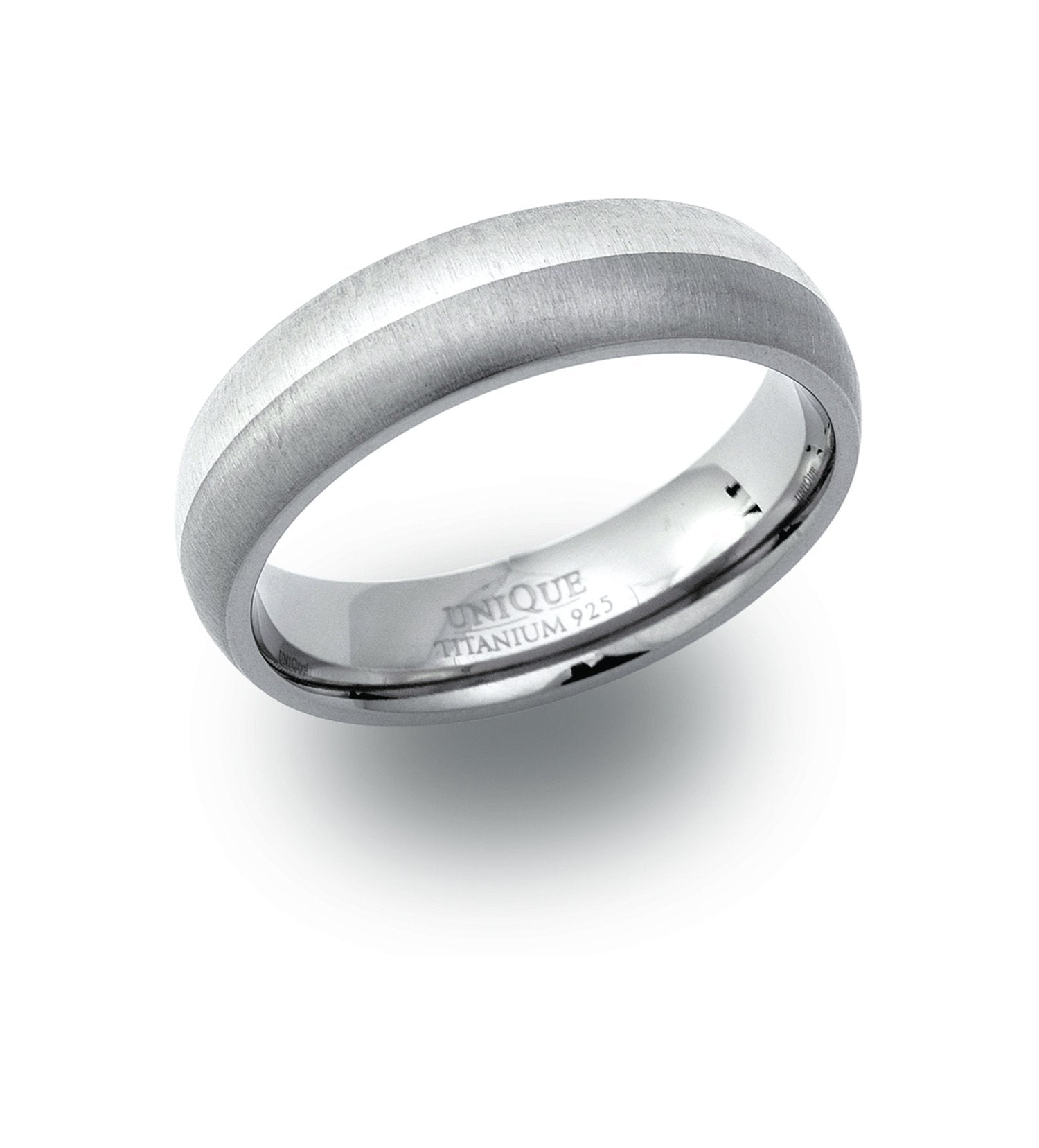 Men's Titanium Ring with Silver Jewellery Unique I (48) 