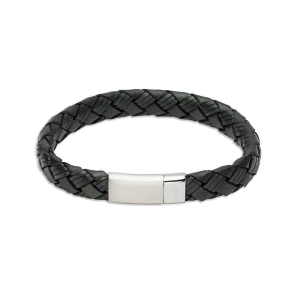 Mens plaited hot sale leather bracelet