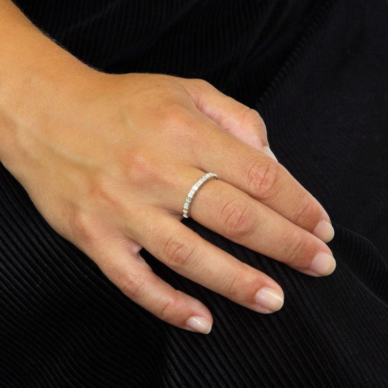 White Gold Diamond Baguette Ring Jewellery Gecko