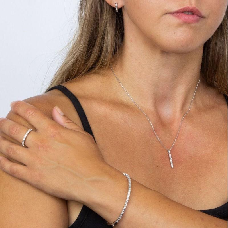 White Gold Diamond Baguette Ring Jewellery Gecko