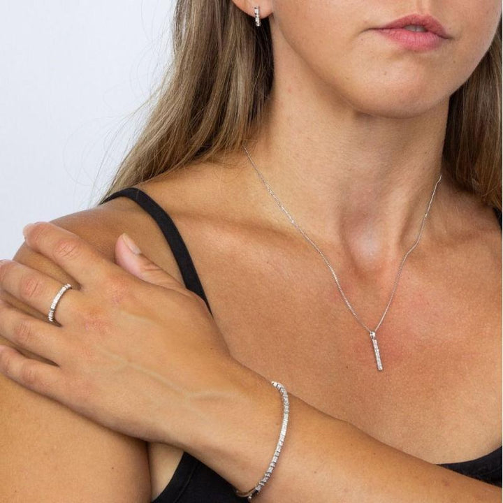 White Gold Diamond Baguette Ring Jewellery Gecko