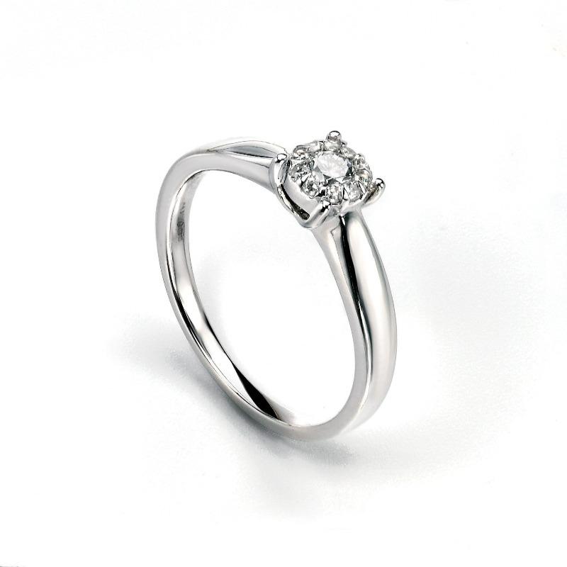 White Gold Diamond Cluster Ring Jewellery Gecko L