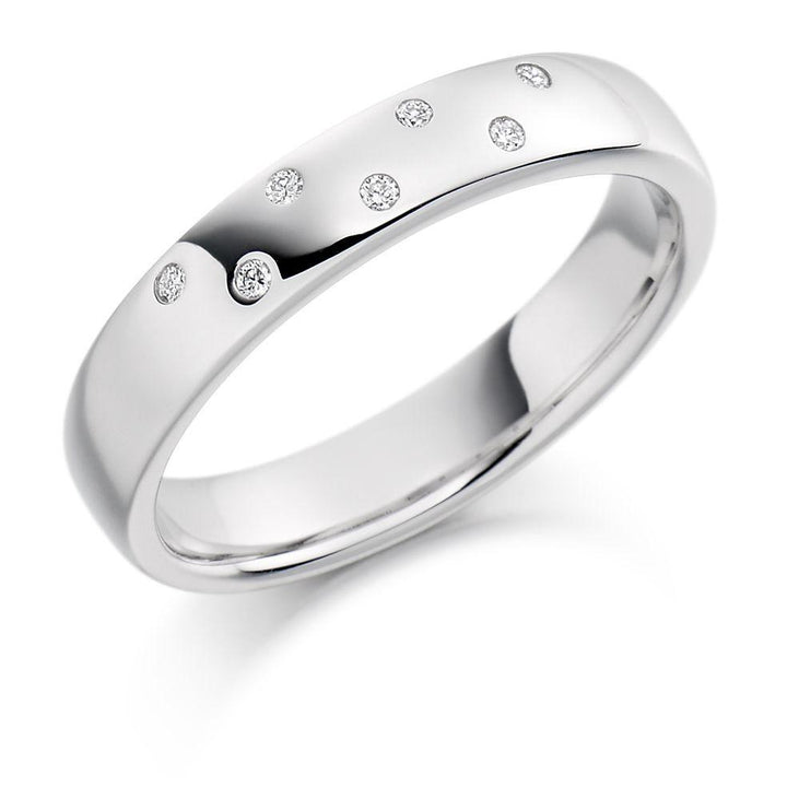 White Gold Diamond Wedding Band Rings Gemex