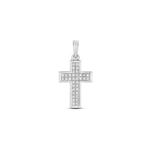 White Gold Pave Set Diamond Cross Pendant Necklaces & Pendants Carathea