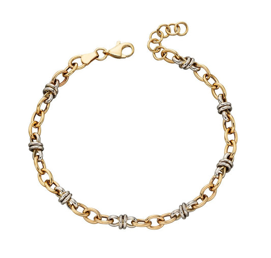 Ladies White and Yellow Gold Multi-Link Bracelet Bracelets Gecko 