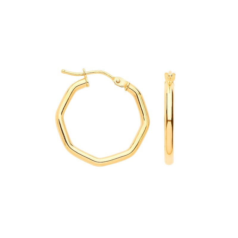 Gold Octagonal Hoop Earrings Earrings Hanron