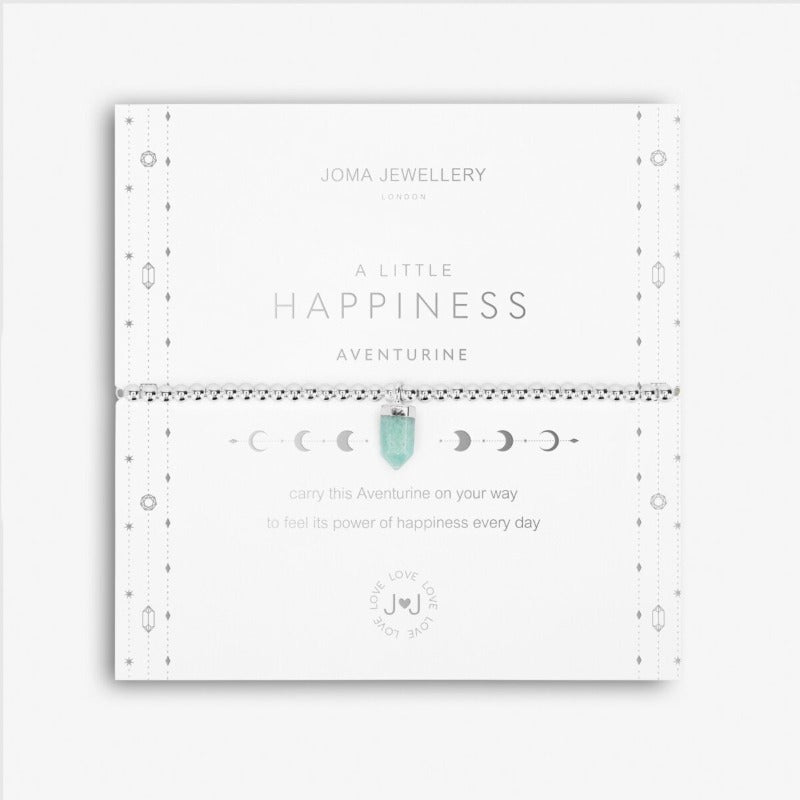 Beaded stretchy bracelet with aventurine charm on "happiness"meaning card Jewellery Bracelets Carathea