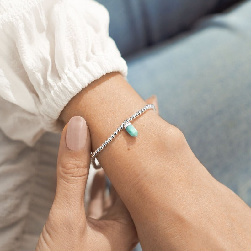 Beaded stretchy bracelet with aventurine charm on "happiness"meaning card Jewellery Bracelets Carathea