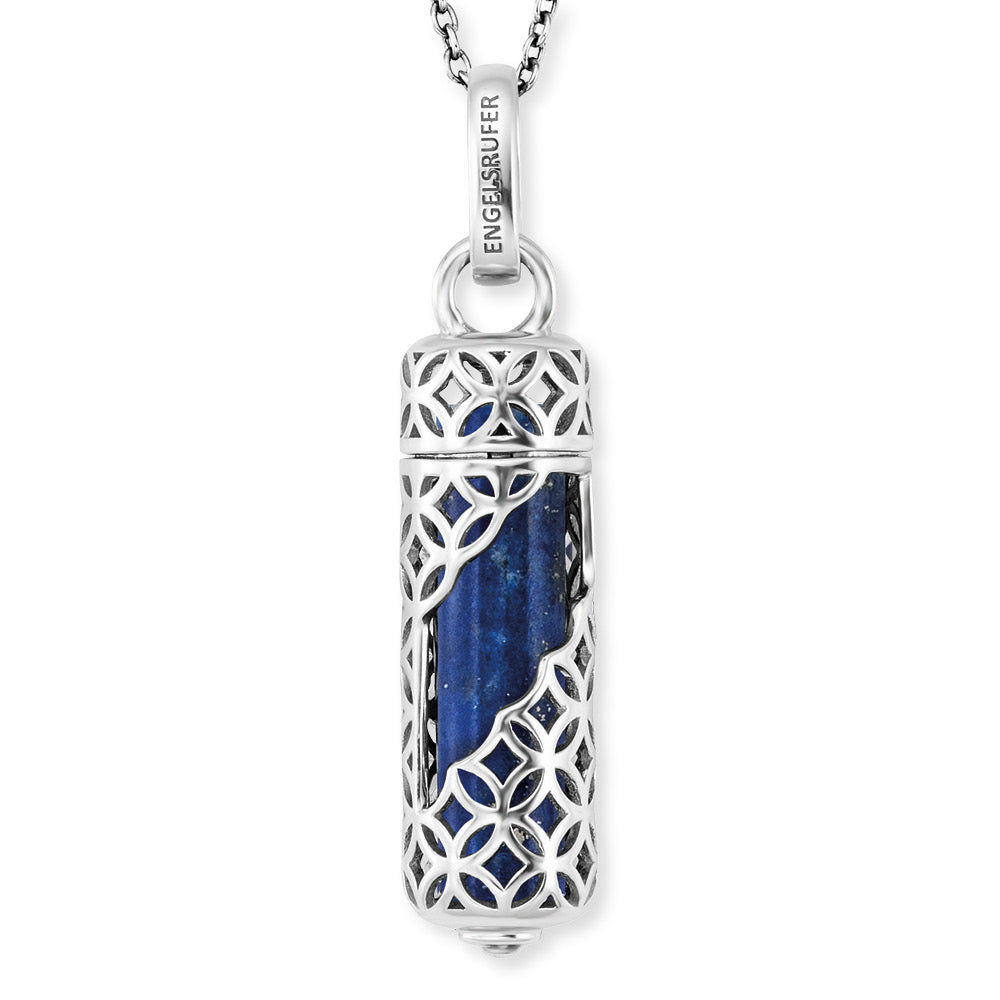 Angel Whisperer Powerful Stone Silver Necklace with Lapis Lazuli Medium