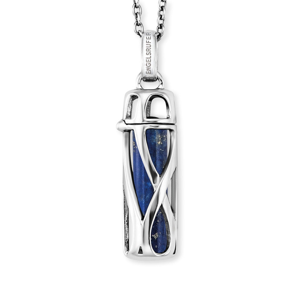 Angel Whisperer Powerful Stone Silver Necklace with Lapis Lazuli Small