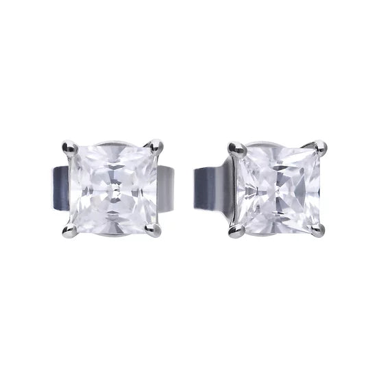 Diamonfire Princess Cut Zirconia Stud Earrings Earrings DIAMONFIRE