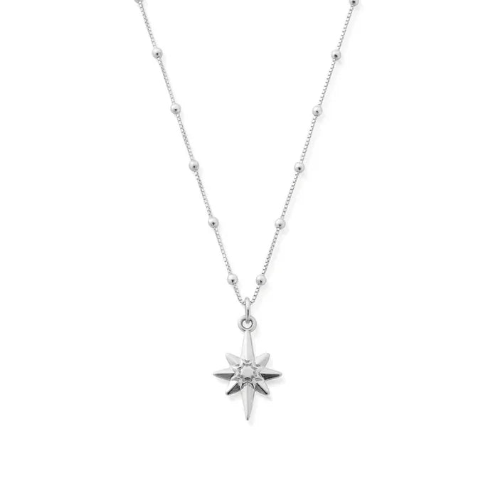 Chlobo silver necklace with a bobble chain and a lucky star pendant | Carathea