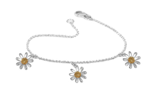 Silver and Gold Daisy Bracelet Carathea 