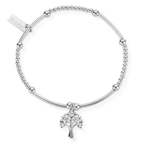 Chlobo silver bracelet with noodles and ball beads and a tree of life charm | Carathea