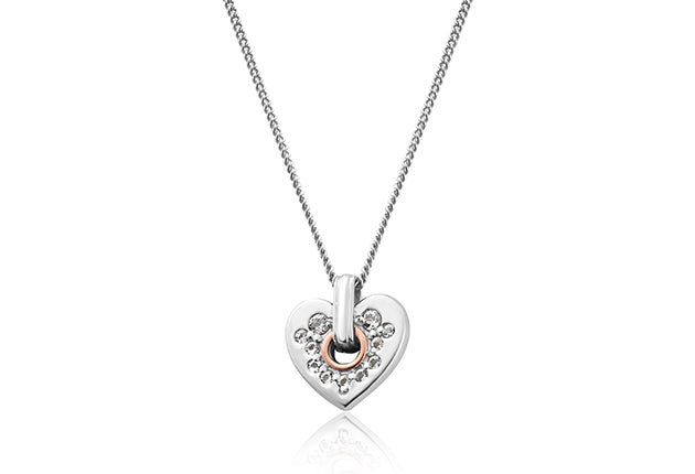 Clogau Gold Cariad Sparkle Small Heart Pendant 3SCRS0193 Necklaces & Pendants CLOGAU GOLD 