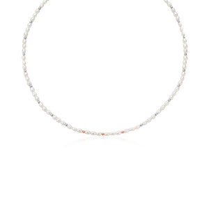 Clogau silver and rose gold Beachcomber necklace with seed pearls Carathea