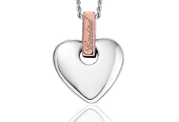 Silver and Welsh gold Cariad heart pendant Jewellery Carathea