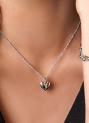 Silver and Welsh gold Cariad heart pendant Jewellery Carathea