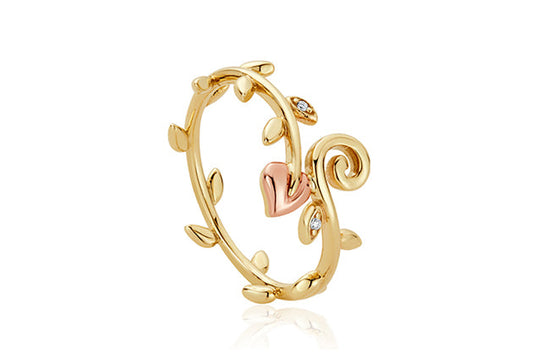 Clogau Vines of Life Gold Ring with Diamonds GTOL0054 Rings CLOGAU GOLD J 