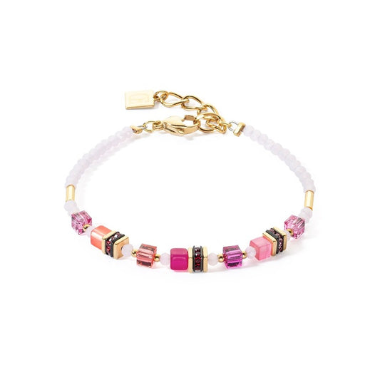 Coeur de Lion Mini Cube Bracelet in magenta