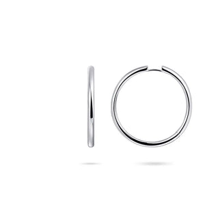 Extra Large Bold Polished Silver Hoop Earrings (40mm)