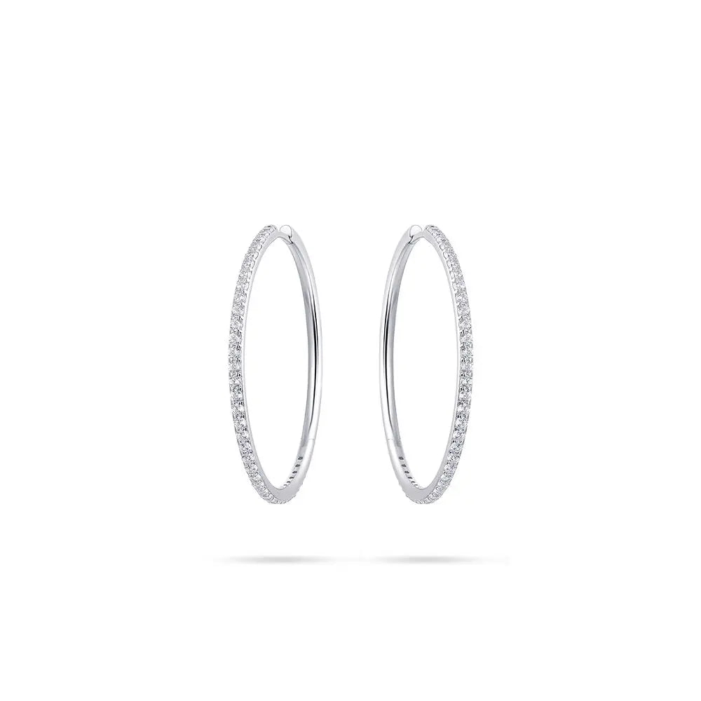 Silver cz hoop earrings online