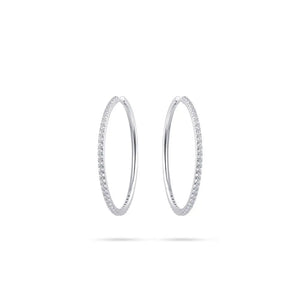 Extra large silver CZ-set hoop earrings Jewellery Carathea