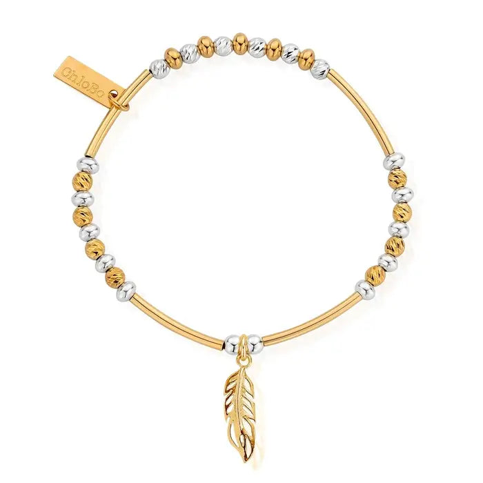 Chlobo Gold and Silver Filigree Feather Bracelet | Carathea