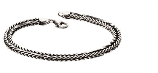 Fred Bennett Oxidised Silver Foxtail Bracelet Men's Bracelets FRED BENNETT 