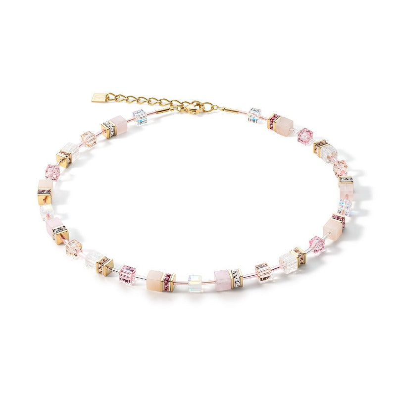 Coeur de Lion Geo Cube Necklace in Light Rose 4605/10-1920 Necklaces & Pendants Coeur de Lion