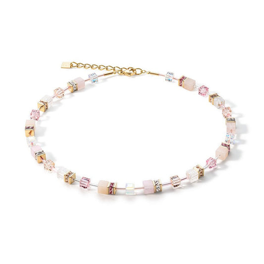 Coeur de Lion Geo Cube Necklace in Light Rose 4605/10-1920 Necklaces & Pendants Coeur de Lion 