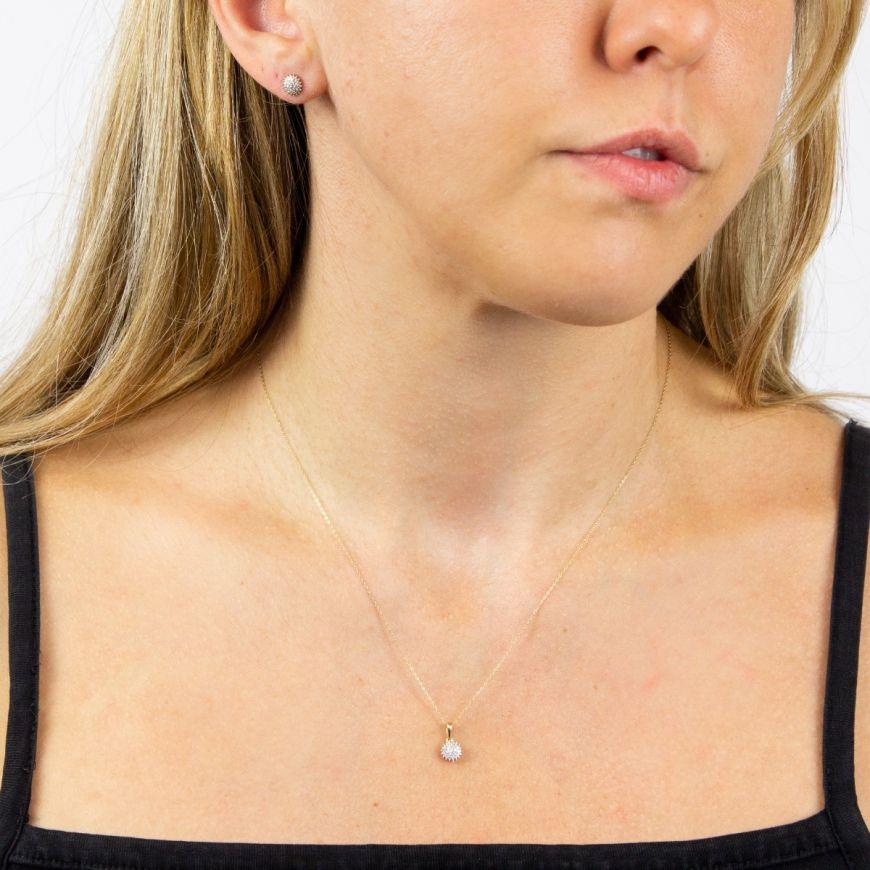 Gold Diamond Cluster Urchin Pendant Necklaces & Pendants Gecko