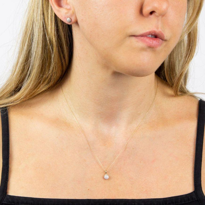 Gold Diamond Cluster Urchin Pendant Necklaces & Pendants Gecko