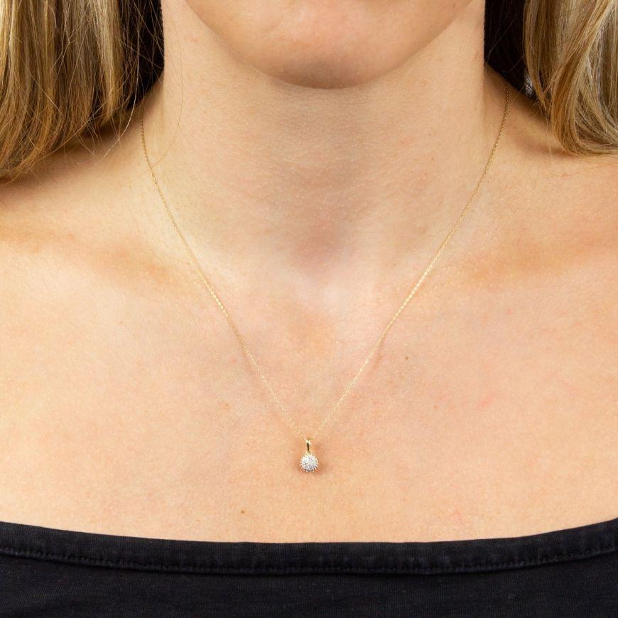 Gold Diamond Cluster Urchin Pendant Necklaces & Pendants Gecko