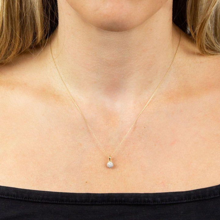 Gold Diamond Cluster Urchin Pendant Necklaces & Pendants Gecko