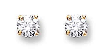 9ct Gold Solitaire Diamond Earrings
