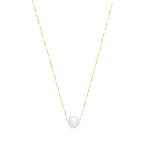 gold slider necklace with freshwater pearl - Carathea jewellerys