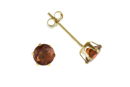 Gold Garnet Stud Earrings Earrings Carathea