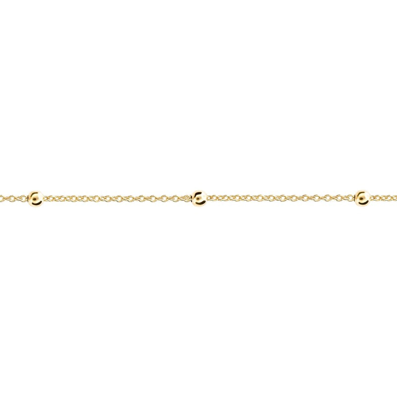 Gold Plated Silver Fine Trace Chain with Intermittent Balls Chains Carathea