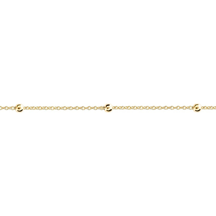 Gold Plated Silver Fine Trace Chain with Intermittent Balls Chains Carathea